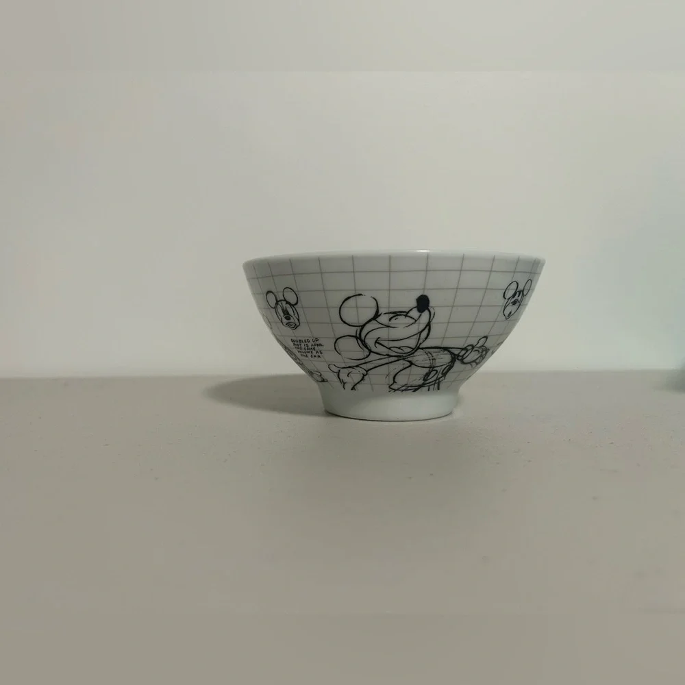 Disney Sketchbook Cereal Bowl Mickey Mouse White Black